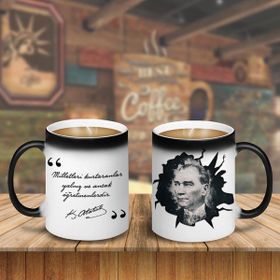 S45763 Kemal Atatürk Öğretmen Sözü Sihirli Kupa Bardak