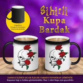 S4576327 Gül Sarılı Kuru Kafa Sihirli Kupa Bardak