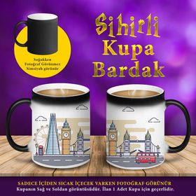 S4592 Londra Saat Kulesi ve Köprü Sihirli Kupa Bardak