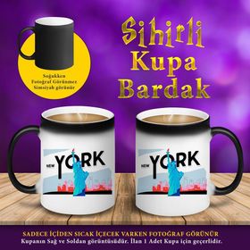 S4596 New York Özgülük Heykeli Sihirli Hediyelik Kupa Bardak