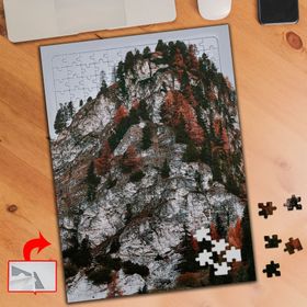 S564 Yeşil Kırmızı Çamlı Dağ 240 Parça Puzzle Yapboz Tablo