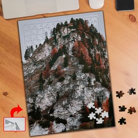 S564 Yeşil Kırmızı Çamlı Dağ 240 Parça Puzzle Yapboz Tablo