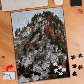 S564 Yeşil Kırmızı Çamlı Dağ 240 Parça Puzzle Yapboz Tablo
