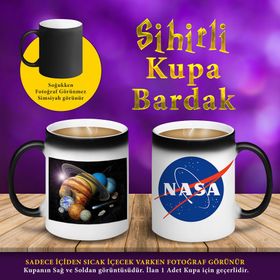 S73990 Nasa Logolu Gezegenler Sihirli Hediyelik Kupa Bardak