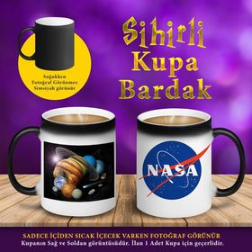 S73990 Nasa Logolu Gezegenler Sihirli Hediyelik Kupa Bardak