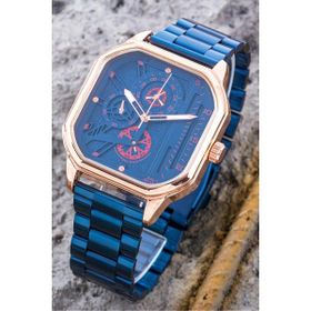Saattino ST-304291 Lacivert Rose Gold Spor Çelik Erkek Kol Saati