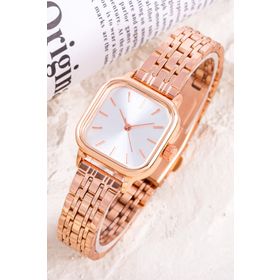 Saattino ST-304297 Rose Renk Küçük Kare Kasa Vintage Retro Kadın Kol Saati