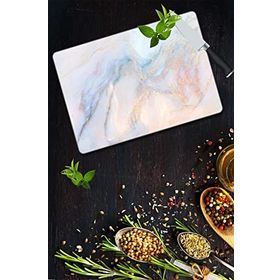 Saban 30x40 cm Ezgi Mermer Görünümlü Dekoratif Cam Kesme Tahtası