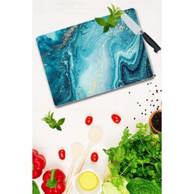 Saban 30x40 cm Okyanus Dekoratif Cam Kesme Tahtası