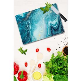 Saban 30x40 cm Okyanus Dekoratif Cam Kesme Tahtası