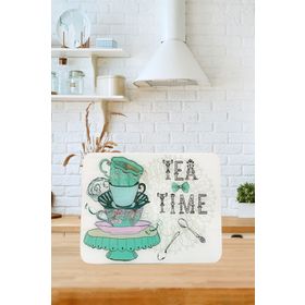 Saban 30x40 cm Tea Time Dekoratif Cam Kesme Tahtası