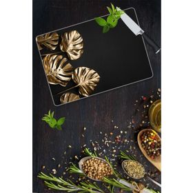 Saban 4 Altın Yaprak 30x40 cm Cam Kesme Tahtası