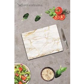 Saban Alacalı Altın Mermer 30x40 cm Cam Kesme Tahtası