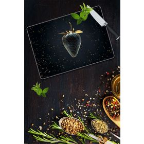 Saban Altın Çilek 20x30 cm Cam Kesme Tahtası