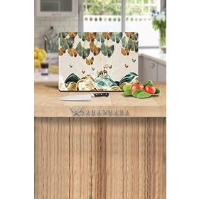Saban Altın Geyikler ve Yapraklar 30x40 cm Cam Kesme Tahtası
