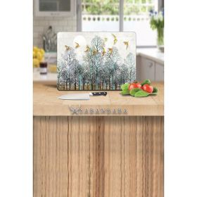 Saban Altın Kuşlar 30x40 cm Cam Kesme Tahtası