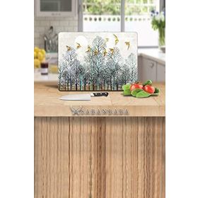 Saban Altın Kuşlar 30x40 cm Cam Kesme Tahtası