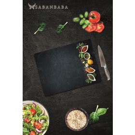 Saban Baharatlıklar 20x30 cm Cam Kesme Tahtası