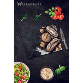 Saban Buğdaylı Ekmek 30x40 cm Cam Kesme Tahtası