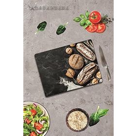Saban Buğdaylı Ekmek 30x40 cm Cam Kesme Tahtası
