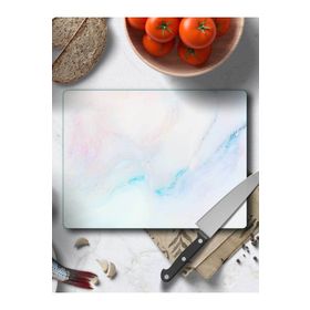 Saban Ezgi Mermer Desenli 30x40 cm Cam Kesme Tahtası
