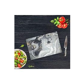 Saban Gri Altın Mermer 30x40 cm Cam Kesme Tahtası