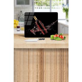 Saban Kırmızı Şarap 30x40 cm Cam Kesme Tahtası