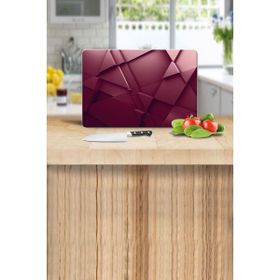 Saban Kırmızı Üçgen Desenli 20x30 cm Cam Kesme Tahtası
