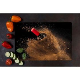 Saban Kum Şarabı Görünümlü 20x30 cm Cam Kesme Tahtası