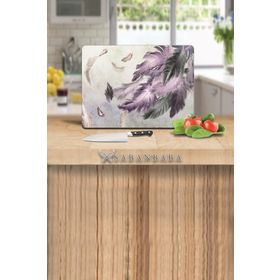 Saban Kuş Tüyü Desen 30x40 cm Cam Kesme Tahtası