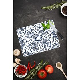 Saban Lacivert Mandala Desenli 30x40 cm Cam Kesme Tahtası