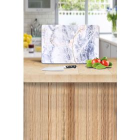 Saban Mavi Mermer Görünümlü 20x30 cm Cam Kesme Tahtası