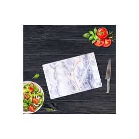 Saban Mavi Mermer Görünümlü 30x40 cm Cam Kesme Tahtası