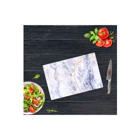 Saban Mavi Mermer Görünümlü 30x40 cm Cam Kesme Tahtası