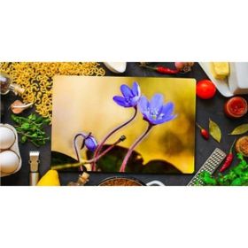 Saban Mavi Mor Menekşe Görünümlü 20x30 cm Cam Kesme Tahtası