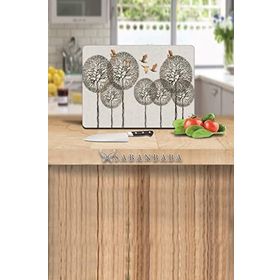 Saban Polen ve Altın Kuşlar 30x40 cm Cam Kesme Tahtası