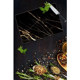 Saban Sarı Altın Mermer 30x40 cm Cam Kesme Tahtası