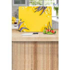 Saban Sarı Karanfil 30x40 cm Cam Kesme Tahtası
