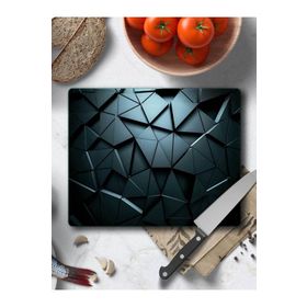 Saban Siyah Üçgenler 30x40 cm Cam Kesme Tahtası