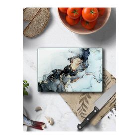 Saban Siyah Yaldızlı Mermer 20x30 cm Cam Kesme Tahtası