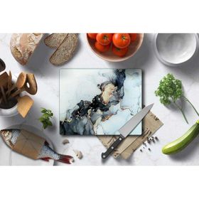 Saban Siyah Yaldızlı Mermer 20x30 cm Cam Kesme Tahtası