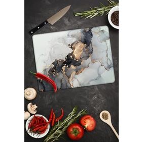 Saban Siyah Yaldızlı Mermer 20x30 cm Cam Kesme Tahtası