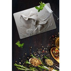 Saban Tablo Desenli 30x40 cm Cam Kesme Tahtası