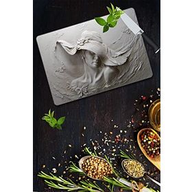 Saban Tablo Desenli 30x40 cm Cam Kesme Tahtası