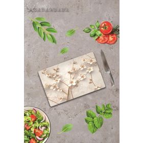 Saban Yapay Güller 20x30 cm Cam Kesme Tahtası