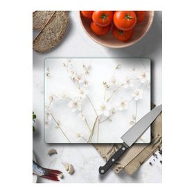 Saban Yapay Güller 29x34 cm Cam Kesme Tahtası