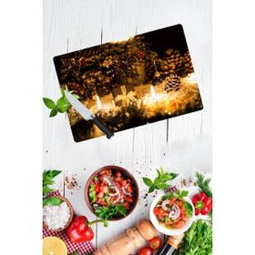 Saban Yeni Yıl 30x40 cm Cam Kesme Tahtası