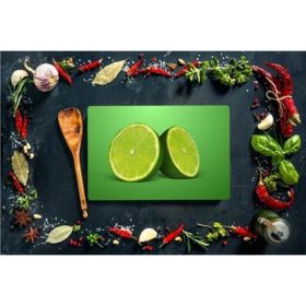 Saban Yeşil Limon Görünümlü 20x30 cm Cam Kesme Tahtası
