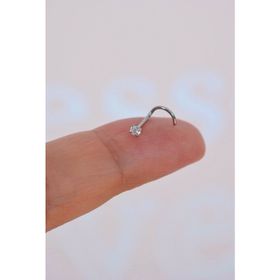 Sacce Scarves & Accessories 316L Çelik 2.5 mm Tektaş Hızma Arkası Kıvrımlı Düşmeyen Burun Piercingi