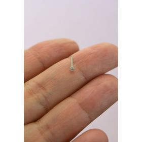 Sacce Scarves & Accessories 316L Çelik 2.5 mm Tektaş Hızma Arkası Kıvrımlı Düşmeyen Burun Piercingi
